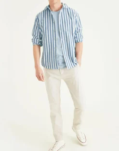 Sale Dockers Chemise Slim Alpha Icon à rayures bleu/blanc