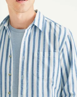 Sale Dockers Chemise Slim Alpha Icon à rayures bleu/blanc