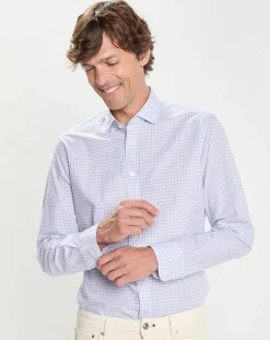 Sale Hackett London Chemise Slim Fit à carreaux bleue
