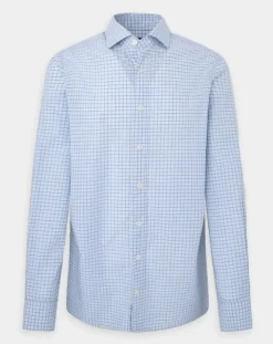 Sale Hackett London Chemise Slim Fit à carreaux bleue