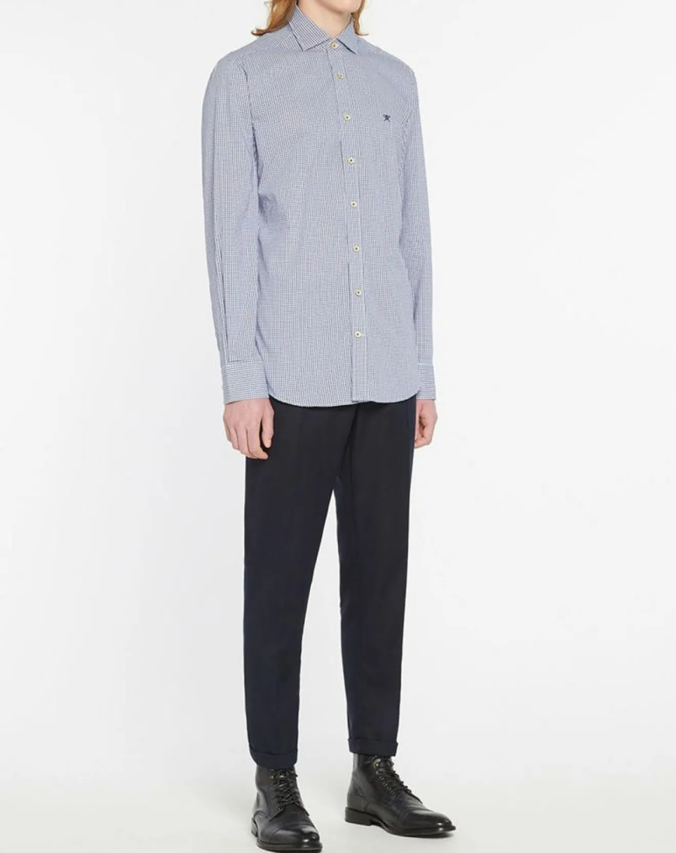 Femme Hackett London Chemise Slim Fit carreaux bleue