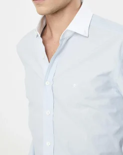 Homme Hackett London Chemise Slim Fit à fines rayures bleue