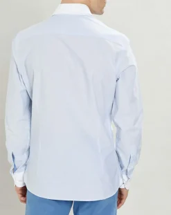 Homme Hackett London Chemise Slim Fit à fines rayures bleue