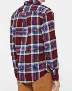 Hot Replay Chemise Slim Fit à grands carreaux bordeaux/bleu