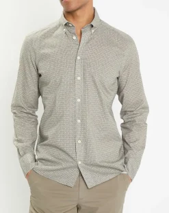 Homme Hackett London Chemise Slim Fit à imprimé fantaisie kaki
