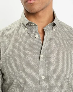 Homme Hackett London Chemise Slim Fit à imprimé fantaisie kaki