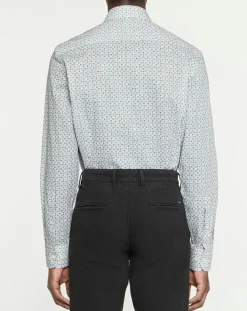 New Hackett London Chemise Slim Fit à imprimé mosaïque beige/vert