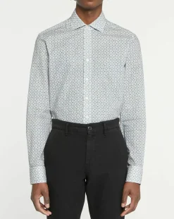 New Hackett London Chemise Slim Fit à imprimé mosaïque beige/vert