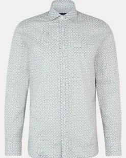 New Hackett London Chemise Slim Fit à imprimé mosaïque beige/vert