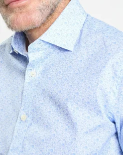 Online Hackett London Chemise Slim Fit à imprimé coquillage bleu ciel