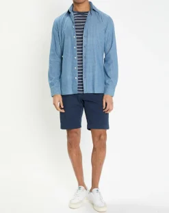 Homme Hackett London Chemise Slim Fit à imprimé géométrique bleue