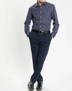 Best Hackett London Chemise Slim Fit à micro imprimé géométrique bleue