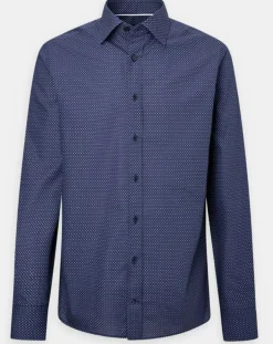 Best Hackett London Chemise Slim Fit à micro imprimé géométrique bleue