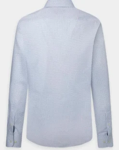 New Hackett London Chemise Slim Fit à micro imprimé géométrique blanche