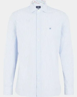 Clearance Hackett London Chemise Slim Fit à rayures bleu ciel/blanc