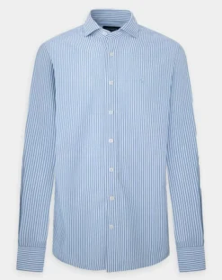 Homme Hackett London Chemise Slim Fit à rayures bleu clair