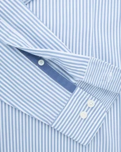 Homme Hackett London Chemise Slim Fit à rayures bleu clair