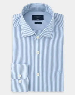Homme Hackett London Chemise Slim Fit à rayures bleu clair