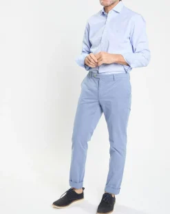 Homme Hackett London Chemise Slim Fit à rayures Milleraies bleu ciel