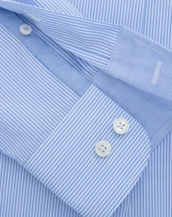 Homme Hackett London Chemise Slim Fit à rayures Milleraies bleu ciel