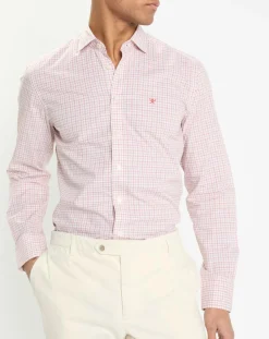 Homme Hackett London Chemise Slim Fit à vichy tricolore orange moyen