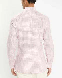 Homme Hackett London Chemise Slim Fit à vichy tricolore orange moyen