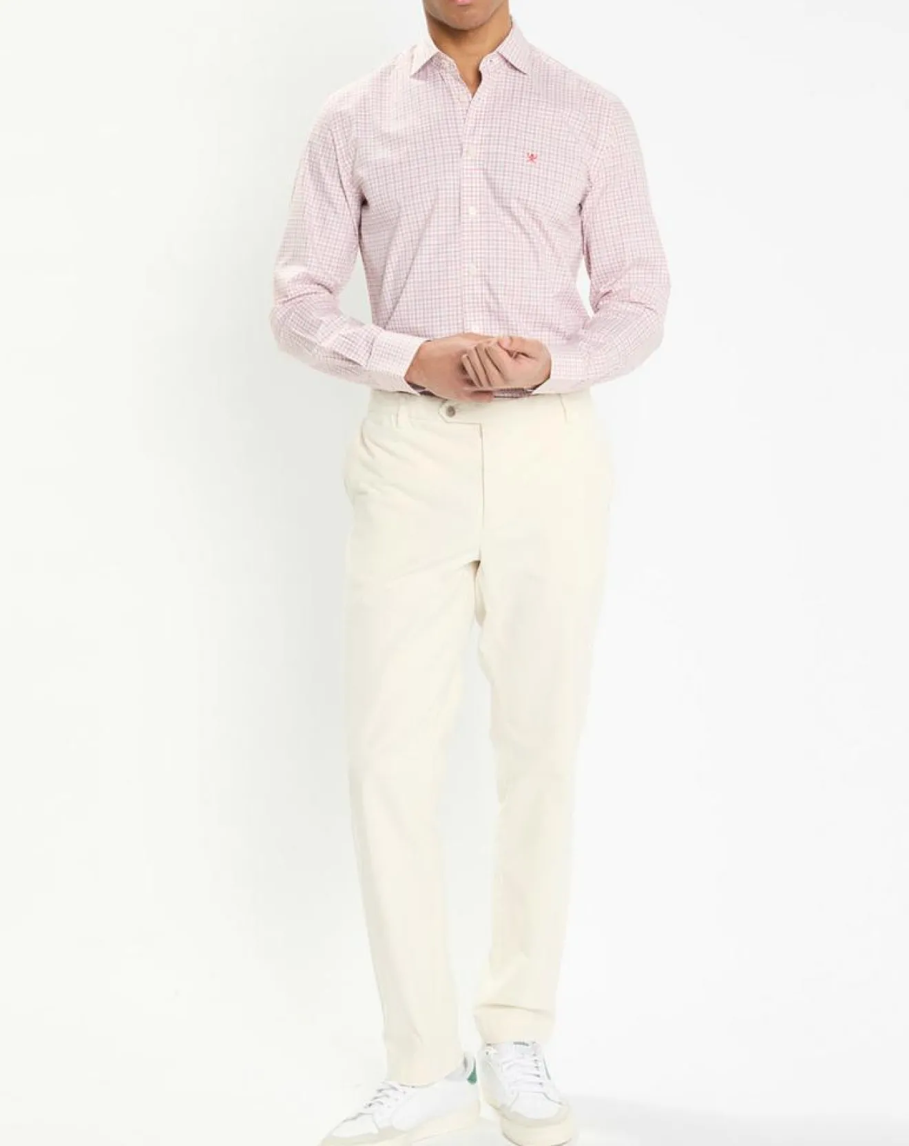 Homme Hackett London Chemise Slim Fit à vichy tricolore orange moyen