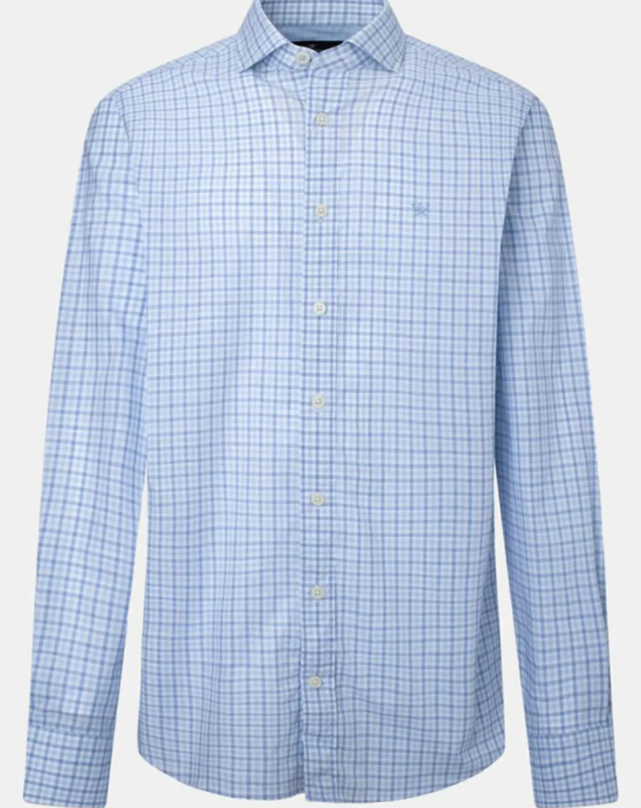 Homme Hackett London Chemise Slim Fit à vichy tricolore bleu ciel