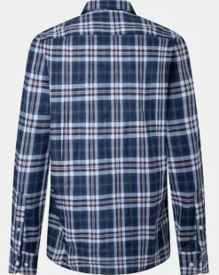 Best Hackett London Chemise Slim Fit Dark à carreaux bleue