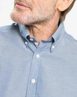 Homme Hackett London Chemise Slim Fit effet denim bleue