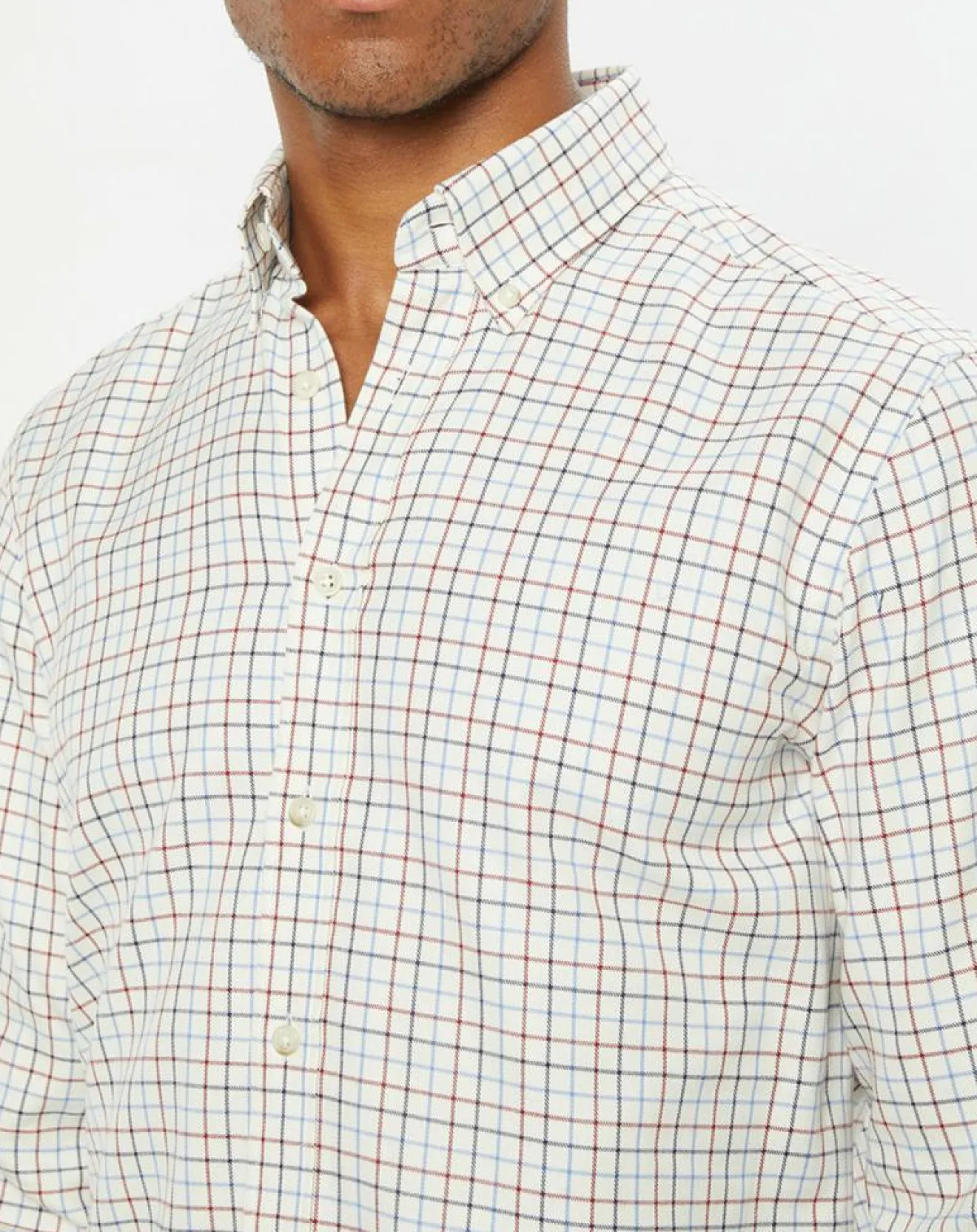 Homme Hackett London Chemise Slim Fit en Flanelle à carreaux écru/rouge/bleu