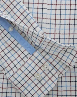 Homme Hackett London Chemise Slim Fit en Flanelle à carreaux écru/rouge/bleu