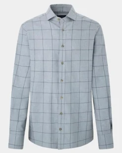 Homme Hackett London Chemise Slim Fit en Flanelle à carreaux gris clair