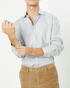 Homme Hackett London Chemise Slim Fit en Flanelle Chevron gris clair