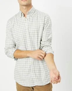 Discount Hackett London Chemise Slim Fit en Flanelle à carreaux gris clair