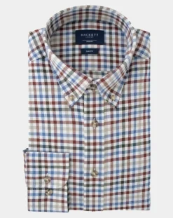 Homme Hackett London Chemise Slim Fit en Flanelle Vichy multicolore