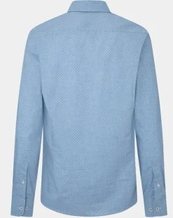 New Hackett London Chemise Slim Fit en Popeline imprimée floral bleu ciel