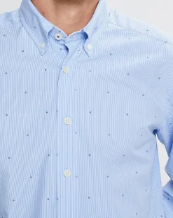 Discount Hackett London Chemise Slim Fit Fil Coupé imprimée bleue