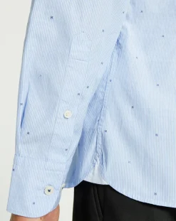 Discount Hackett London Chemise Slim Fit Fil Coupé imprimée bleue