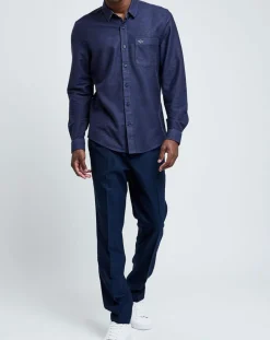 Homme Dockers Chemise Slim Fit Flex rayures bleu foncé/blanc