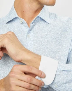 Homme Hackett London Chemise Slim Fit Imprimé en allover bleu clair