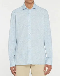 Homme Hackett London Chemise Slim Fit Imprimé en allover bleu clair