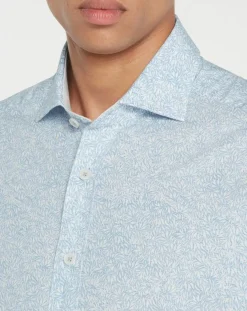 Homme Hackett London Chemise Slim Fit Imprimé en allover bleu clair