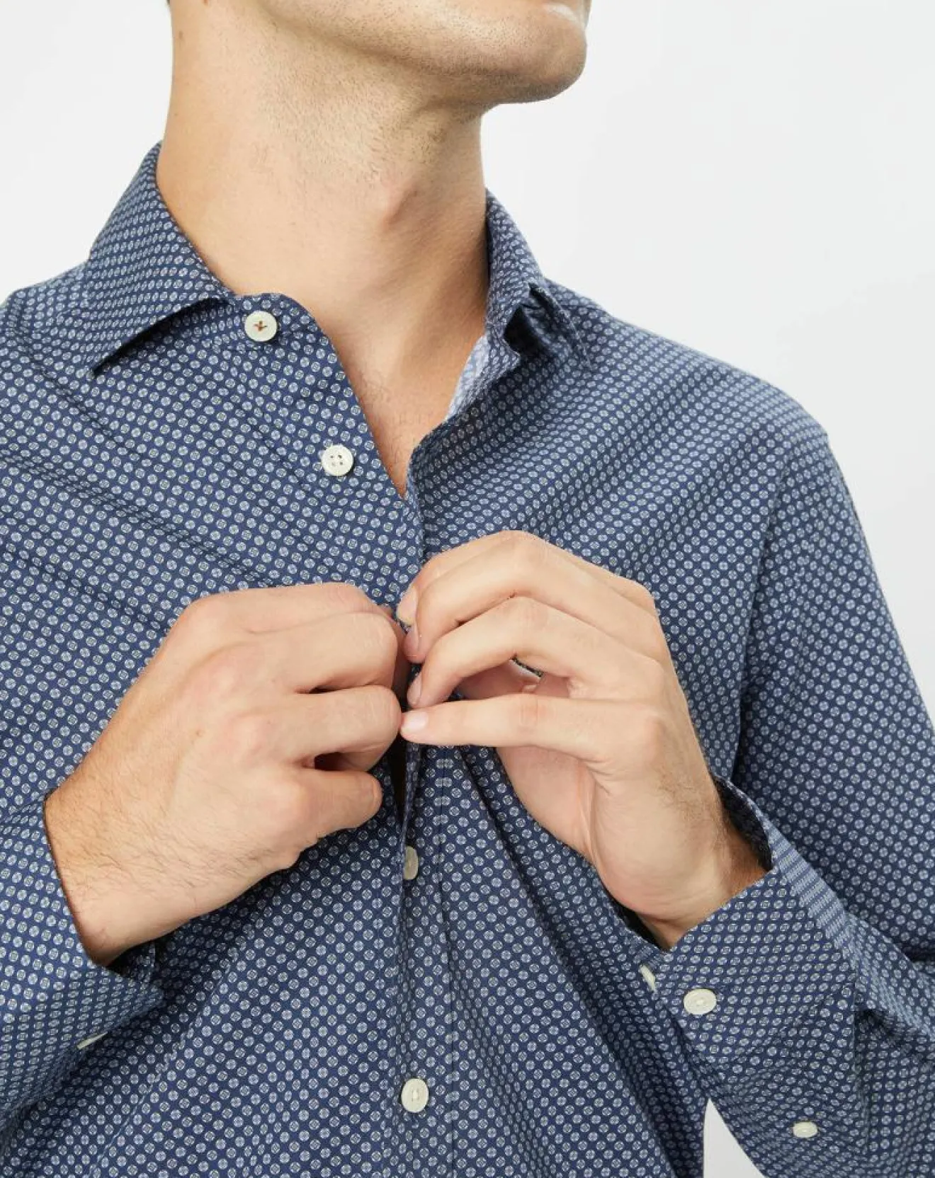 Homme Hackett London Chemise Slim Fit imprimée bleu foncé