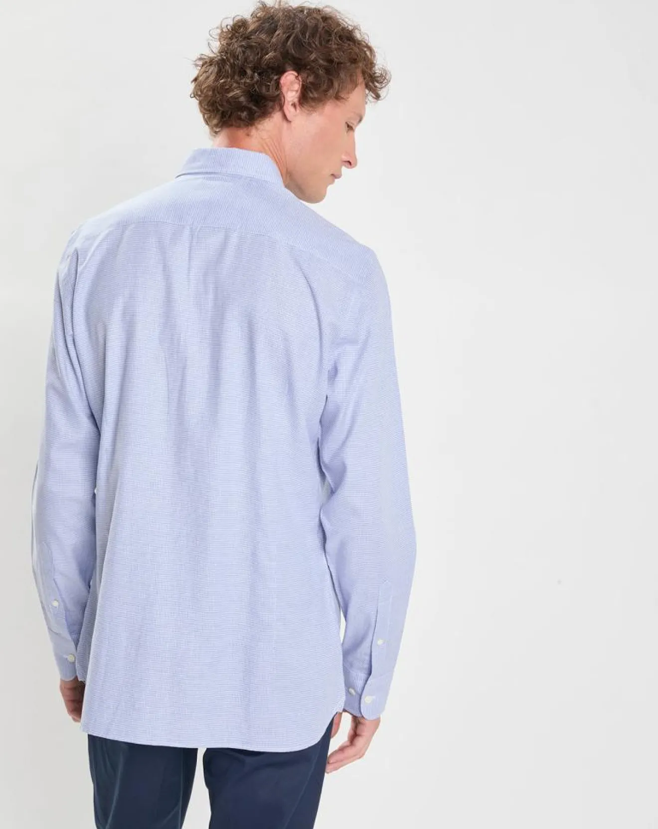 Homme Hackett London Chemise Slim Fit imprimée Pied-de-Poule bleu/blanc