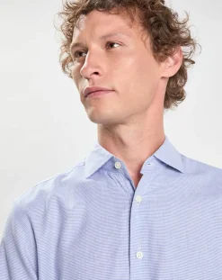 Homme Hackett London Chemise Slim Fit imprimée Pied-de-Poule bleu/blanc