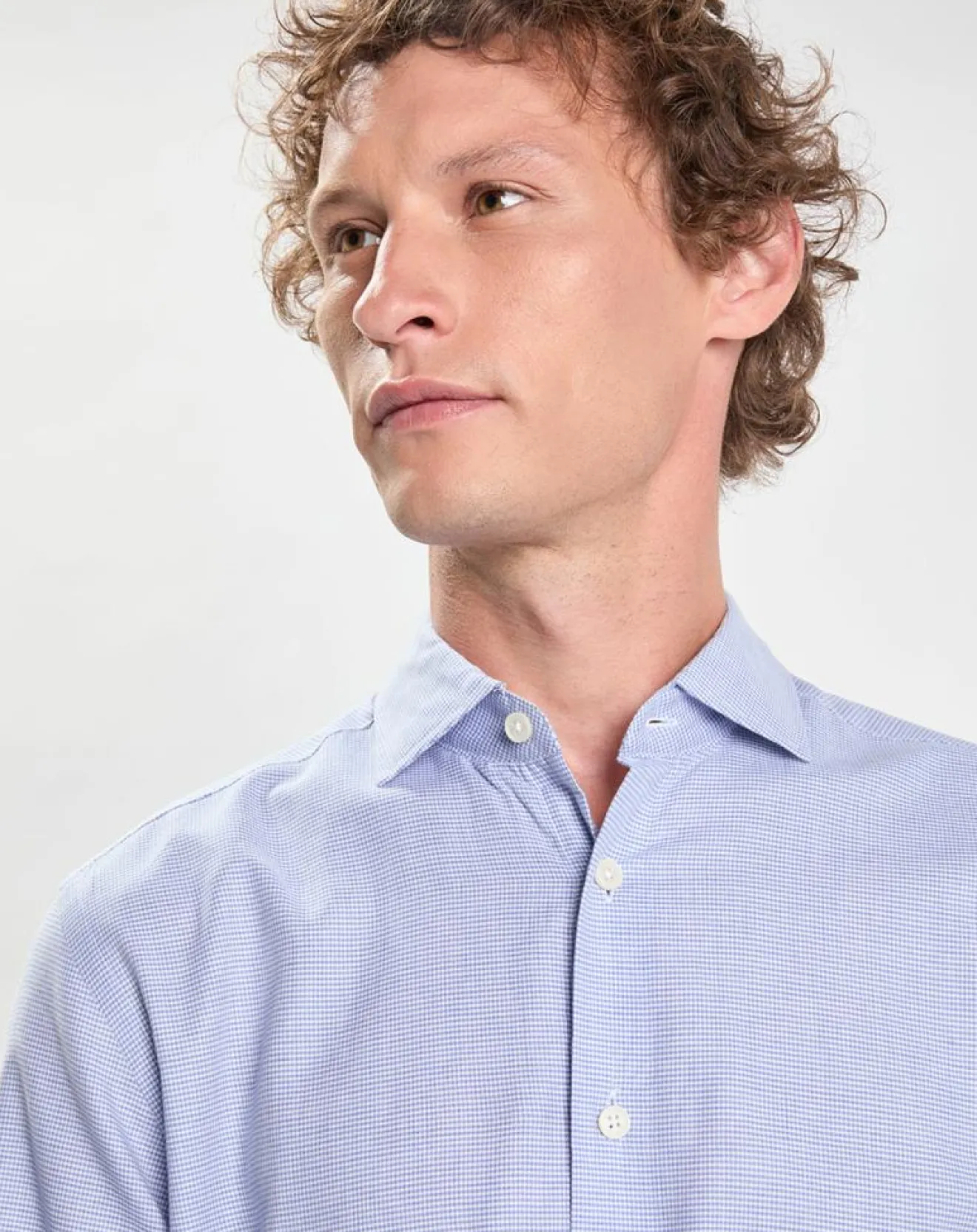 Homme Hackett London Chemise Slim Fit imprimée Pied-de-Poule bleu/blanc