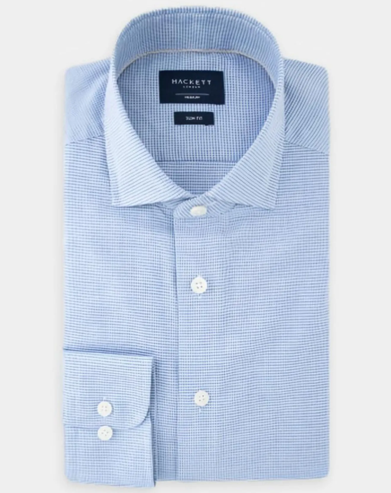 Homme Hackett London Chemise Slim Fit imprimée Pied-de-Poule bleu/blanc