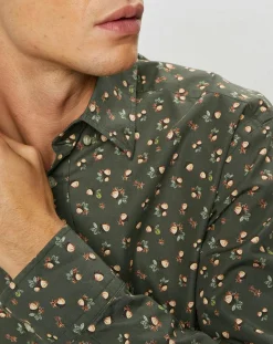 Homme Hackett London Chemise Slim Fit imprimée kaki