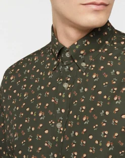 Homme Hackett London Chemise Slim Fit imprimée kaki